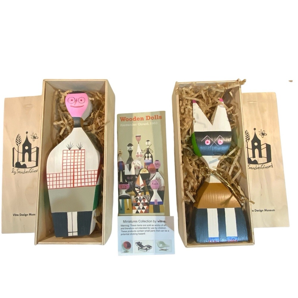 Alexander Girard Vitra Design Museum Wooden Dolls No. 8 No. 9 In‎ Box Set Of 2